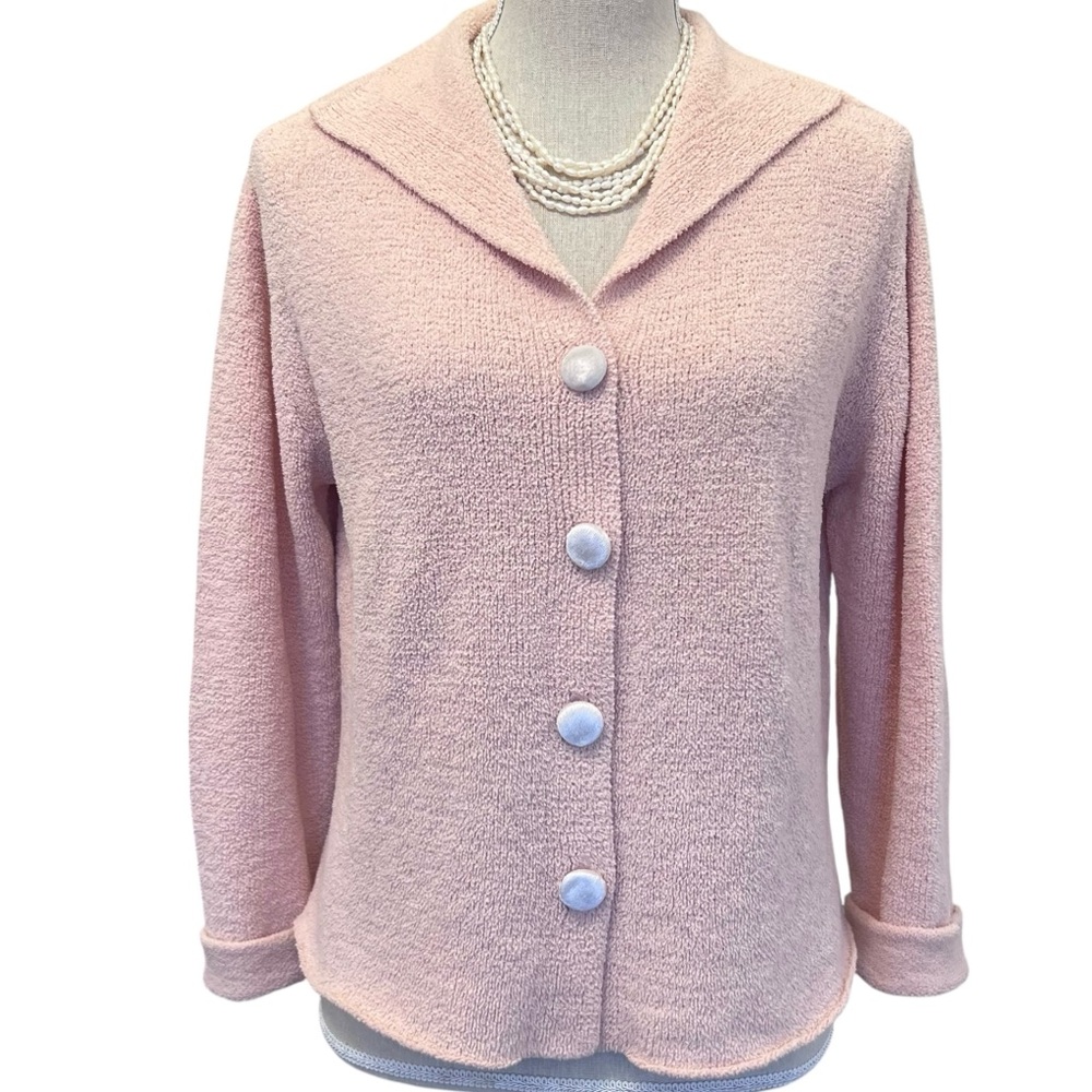 J. Jill French Terry Ballet Pink Cardigan Size Small Petite
